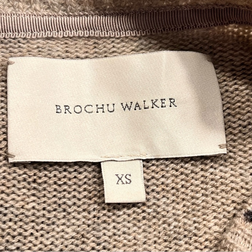 Brochu Walker “The Millie” Leopard Print Vee Wool Cashmere Sweater Sz-XS - Picture 7 of 9
